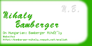 mihaly bamberger business card